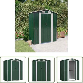 vidaXL Capanno in acciaio zincato - Capanno da Giardino Verde 192x108x223 cm in Acciaio Zincato