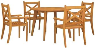 vidaXL 5 Piece Garden Dining Set Solid Wood Acacia vidaXL