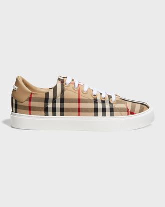 Burberry New Albridge Check Low-Top Sneakers