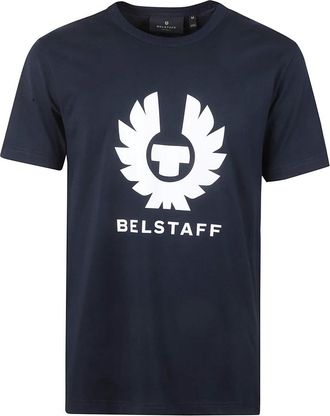 Belstaff Tops, Heren, Blauw, 2Xl, Katoen, Zwart Katoenen Jersey T-Shirt met Logo