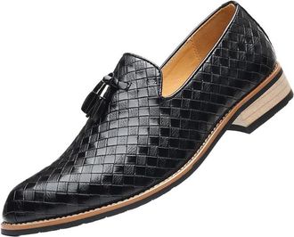 Generic Mens Big and Tall Slip On Loafers Tassel Driving Shoes Comfortable Casual Shoes Breathable Lightweight Walking Shoes for Men(Black,10.5)