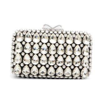 Self Portrait Clutches, female, Beige, Size: ONE SIZE Crystal Clutch Bag
