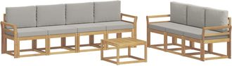 vidaXL Conjunto De Sof&aacute;s De Exterior 8 Uds. Blanco Y Gris Claro Vidaxl