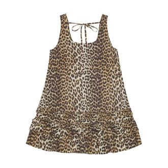 Ganni Dames, Jurken, Bruin, Maat: S