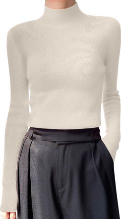 Generic Polo Neck Jumpers for Women Trendy Slim Fit Ribbed Knitted Jumpers Turtleneck Pullover Sweaters Winter Warm Undershirt High Neck Knitwear Base Layer,Z