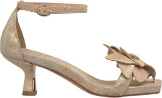 Alma En Pena Sandalen met bloemapplicatie - Dames - Sandalen met hakken - Beige - 38 EU - Schoenen