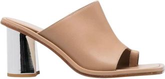 Scarosso Gwen Heeled Muile - Dames - Muiltjes - Beige - 35 EU - Leer - Schoenen