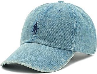 Polo Ralph Lauren Indigo Denim Ball Mens Cap Traditional Hats Light Wash Denim, Cotton/Denim