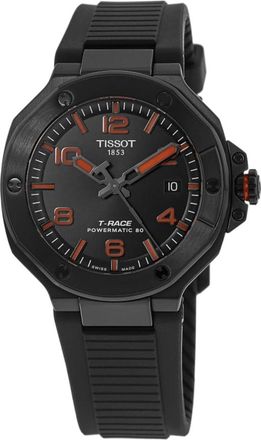 Tissot T-Race Powermatic 80 Automatic Black Dial Silicone Strap Mens Watch