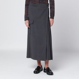 P.A.R.O.S.H. Grey wool wrap skirt