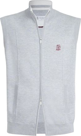 Brunello Cucinelli Gilet con zip - Grigio