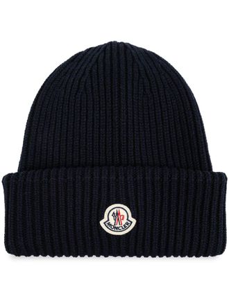 Moncler Muts met logopatch - Blauw