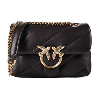 Pinko Love Puff Mini - Dames - Schoudertassen - Bruin - ONE Size - Katoen - Tassen
