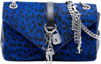 Saint Laurent Pre-owned Cross Body Bags, female, Blue, Size: ONE SIZE Pre-owned Pony Hair Shoulder Bag