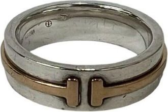 Tiffany & Co. Gold Silver Yellow Gold (18K) Silver 925 Band Ring (Pre-Owned)