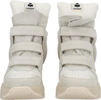 Isabel Marant Balskee Wedge Sole Padded Collar Leather Sneakers