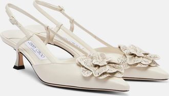 Jimmy Choo London Mimmi 50 leather slingback pumps