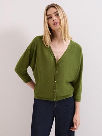 Phase Eight Cristine V-Neck Button-Up Cardigan in Green at Nordstrom, Size Medium