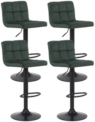Clp Clp - Set De 4 Taburetes De Bar Feni En Terciopelo Verde