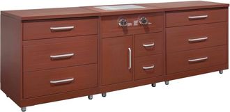 Oviala Cocina exterior de 3 piezas con estufa de gas efecto ladrillo