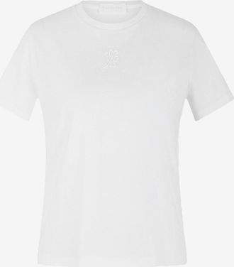 Moncler Kurzarm-T-Shirt mit stylisierter Hahnenlogo-Stickerei