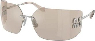 Miu Miu Accessoires, Dames, Grijs, ONE Size, Irregular Zonnebrillen