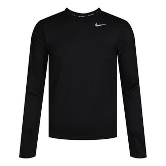 Nike Mens Nike Dri-FIT Running Training Sports Round Neck Black Gym Clothes CU6072-010