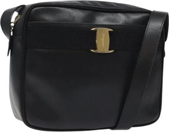 Ferragamo Tweedehands leren schoudertassen - Dames - Vintage Schoudertas - Zwart - ONE Size - Leer - Vintage