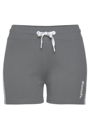 Bench Relaxshorts BENCH. LOUNGEWEAR, Damen, Gr. 32/34, N-Gr, grau (stone, wei&szlig;), Jersey, Obermaterial: 60% Baumwolle, 40% Polyester, unifarben mit Farbeinsa