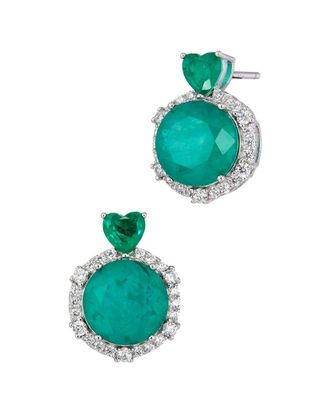 Savvy Cie Jewels Silver Cz Stud Earrings