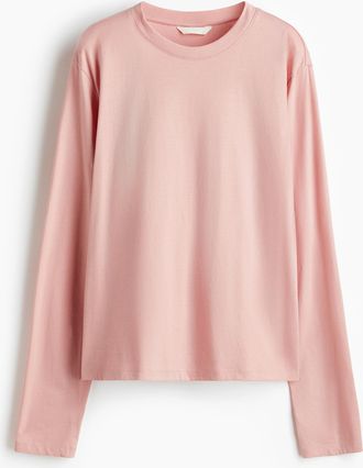 H&M Langarmshirt aus Baumwolle - Pink