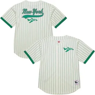 Mitchell & Ness Mens Mitchell & Ness Cream New York Jets Vintage Logo Final Seconds Full-Button Mesh Top at Nordstrom, Size Xx-Large