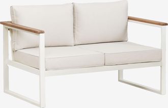 Sklum Sklum - Sof&aacute; De Jard&iacute;n De 2 Plazas En Aluminio Y Madera De Acacia Lipov