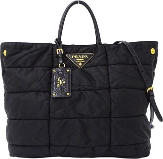 Prada Black Nylon Handbag Shoulder Bag Tote Bag (Pre-Owned)
