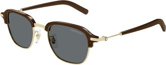 Montblanc MB0390S Asian Fit 005 Mens Sunglasses Gold Size 50