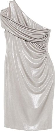 Lauren Ralph Lauren Abito corto monospalla con ruches - Argento