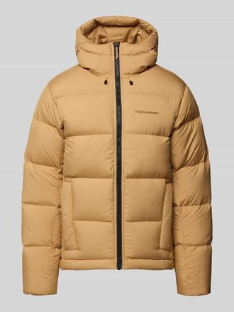 Peak Performance Steppjacke mit Kapuze und Label-Stitching in Sand, Größe XXL
