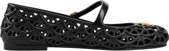 Valentino Garavani Black Logo Ballet Flats