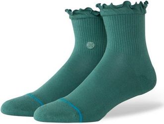 Stance Icon Ruffle Quarter Socks in Teal at Nordstrom, Size Medium