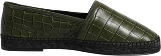 Dolce & Gabbana Groene exotische leren espadrilles instappers - Dames - Espadrilles - Groen - 44 EU - Leer - Schoenen