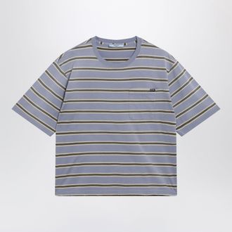 Prada Violet vintage-effect striped T-shirt