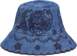 Zimmermann Embroidered Denim Bucket hat - Blue - S (UK8-10 / S)
