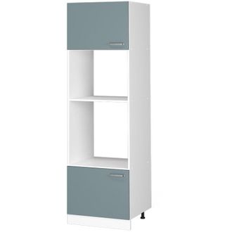 Vicco Mueble Despensa Universal R-line, Gris Azulado, 60 Cm Con Estantes Abiertos Y Puertas Vicco