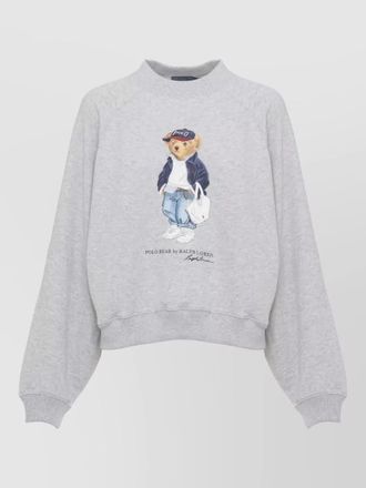 Polo Ralph Lauren bear graphic fleece crewneck sweatshirt top