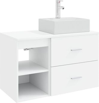 vidaXL Juego De Muebles De Ba&ntilde;o 2 Uds. Blanco Madera De Ingenier&iacute;a Vidaxl
