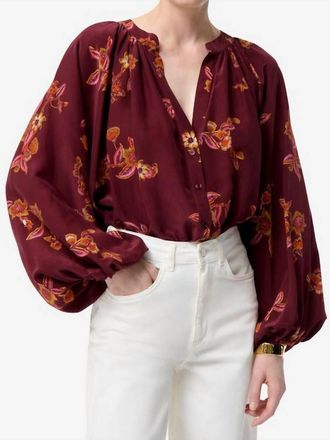 Vanessa Bruno Edme Long Balloon Sleeves Blouse In Burgundy