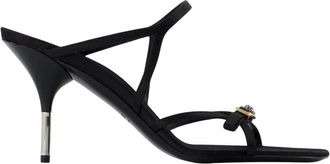 Versace Nyx Mule 80mm - Dames - Muiltjes - Zwart - 40 EU - Katoen - Schoenen