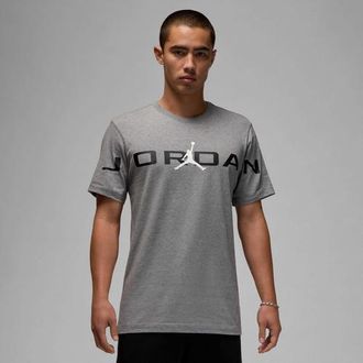 Nike Jordan Mens Air Stretch Short Sleeve Crew - Carbon Heather/White/Black Size L