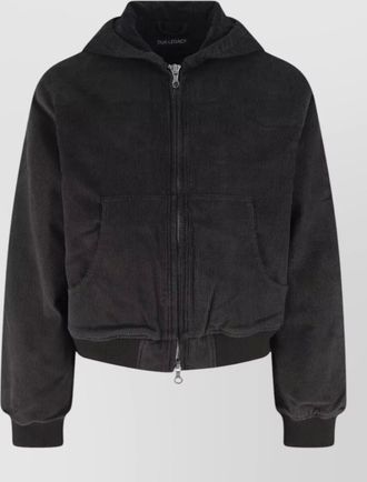 Our Legacy hooded coat ribbed cuffs hem side pockets