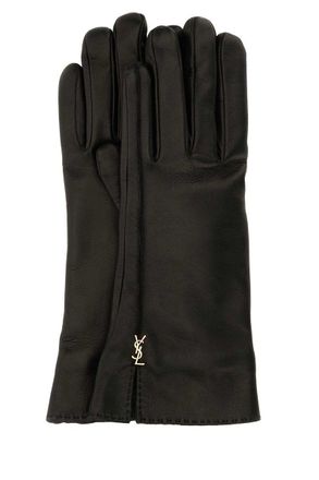 Saint Laurent Cassandre Leather Gloves